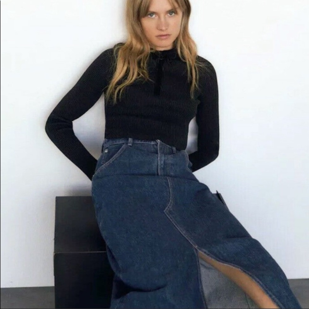 Velvet bow knit sweater top